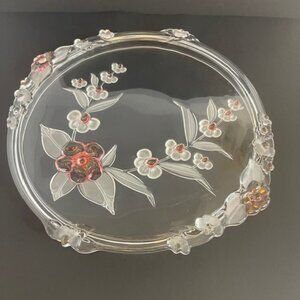 Cake Plate – Vintage Mikasa Toska Crystal Walther-Glass Cherry Blossom, 14.25"